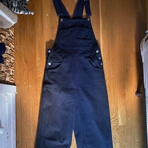 J Galt black denim overalls
